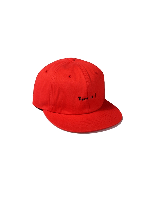 Twill &quot;Burn it&quot; logo Baseball cap (RED)