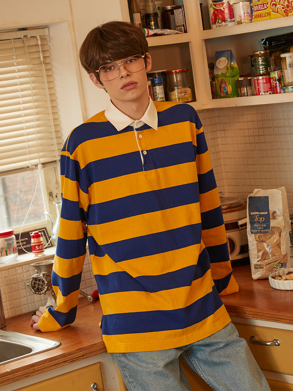 Striped Rugby Shirt (Yellow)